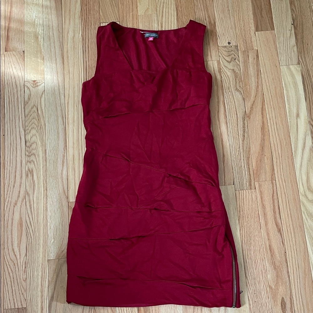 Vince Camuto Mini Dress Womens 10P Red Sleeveless Bodycon Holiday Party
